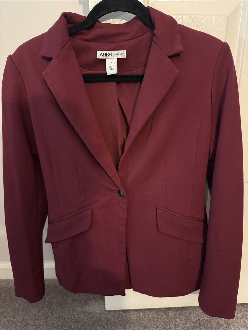 WHBM Outlet Burgundy Blazer and Trousers